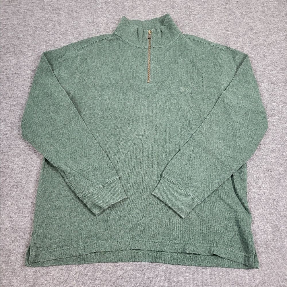 RODD & GUNN Men's Size L Sweater Mock Neck 1/4 Zip All Red Cotton Knit Light